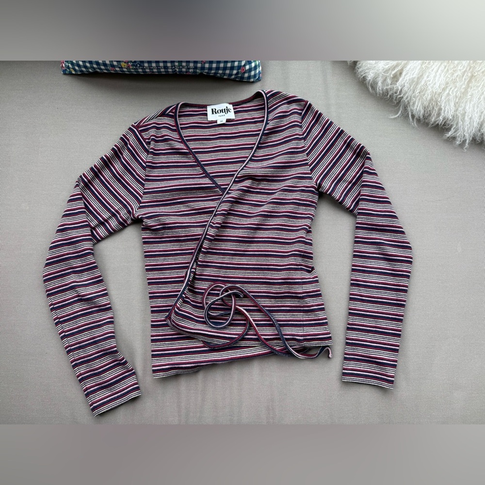 Rouje Multicolor Striped Wrap Top Maelys 36